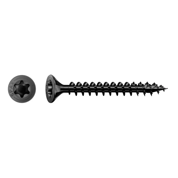 SPAX Universalschraube BLAX Vollgewinde Senkkopf T-STAR plus schwarz verzinkt 5 x 40 mm – 200 Stück