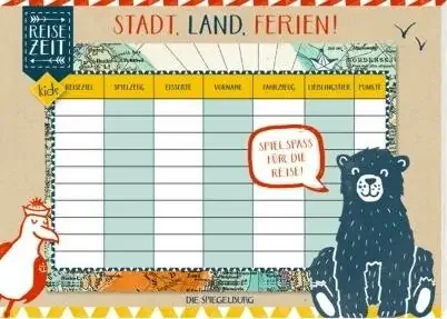 Spielblock Stadt, Land, Ferien! Reisezeit Kids