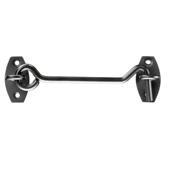 Sturmhaken Klappladen-Verschluss mit Ösen zum Anschrauben 5,2 x 80 mm schwarz