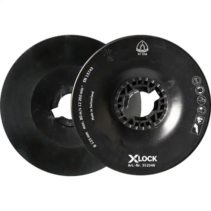 Stützteller ST 358 glatt flexibel 125 mm für Fiberscheiben mit Aufnahme X-LOCK