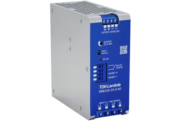 TDK-Lambda DRB120/240-3 DIN-Schienen Netzteil 120W, 350 → 575V ac, 24V dc / 5A