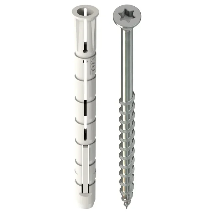 TOX Allzweck-Spreizdübel Altbaujoker mit Schraube für bröselige und poröse Baustoffe 8×90 mm – 12 Stück