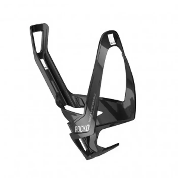 Trinkflaschenhalter Elite Rocko Carbon, schwarz glanz/weiß