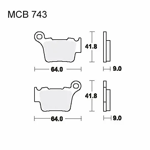 TRW Bremsbelag „MCB 743“ Satz Typ EC Organis