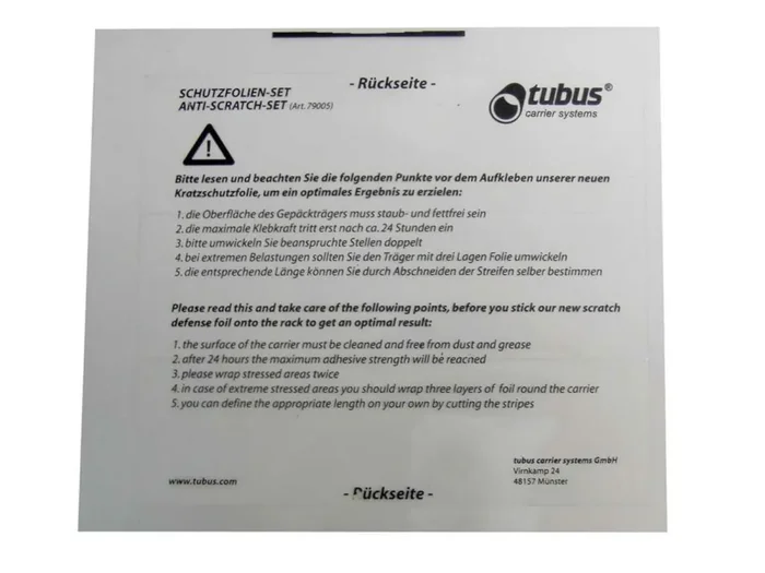 TUBUS Schutzfolien-Set Bogen à 3 Aufkleber, Breite 4