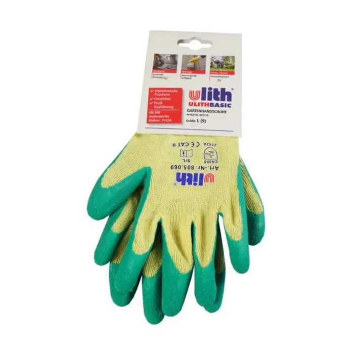 ULITH® Gartenhandschuh Polyester-Strickgewebe mit Latex-Teilbeschichtung Gr. 9