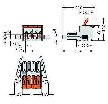 WAGO Leiter-FederleisteHebelPush-in 831-1103/037-000