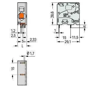 WAGO Leiterplattenklemme16 2636-1101/000-016