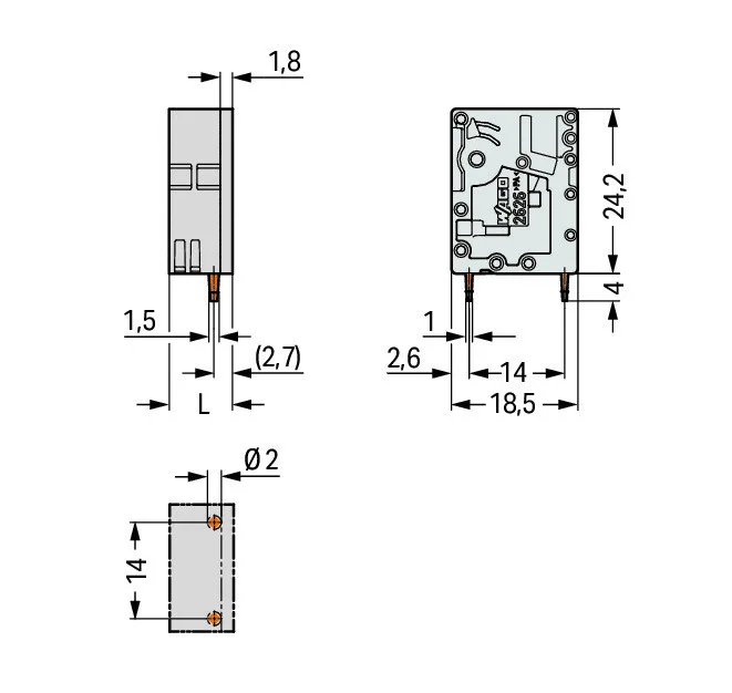 WAGO Leiterplattenklemme6 2626-3101/000-016