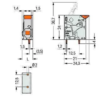WAGO LeiterplattenklemmeHebel6 2606-1101/000-004