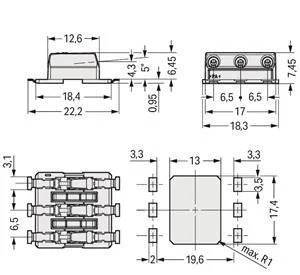 WAGO SMD-Through-Board-Leiterplattenklemme 2070-453/998-406