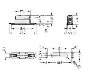 WAGO SMD-Through-Board-Leiterplattenklemme 2070-461/998-406