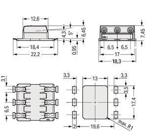 WAGO SMD-Through-Board-Leiterplattenklemme 2070-463/998-406