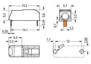 WAGO THR-Leiterplattenklemme 2061-1601/998-404