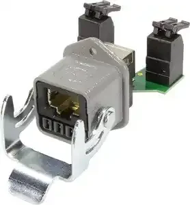 Wanddurchführung, Han 3M RJ45 Hybrid Cat.6A PFT 8+4p EMV-P