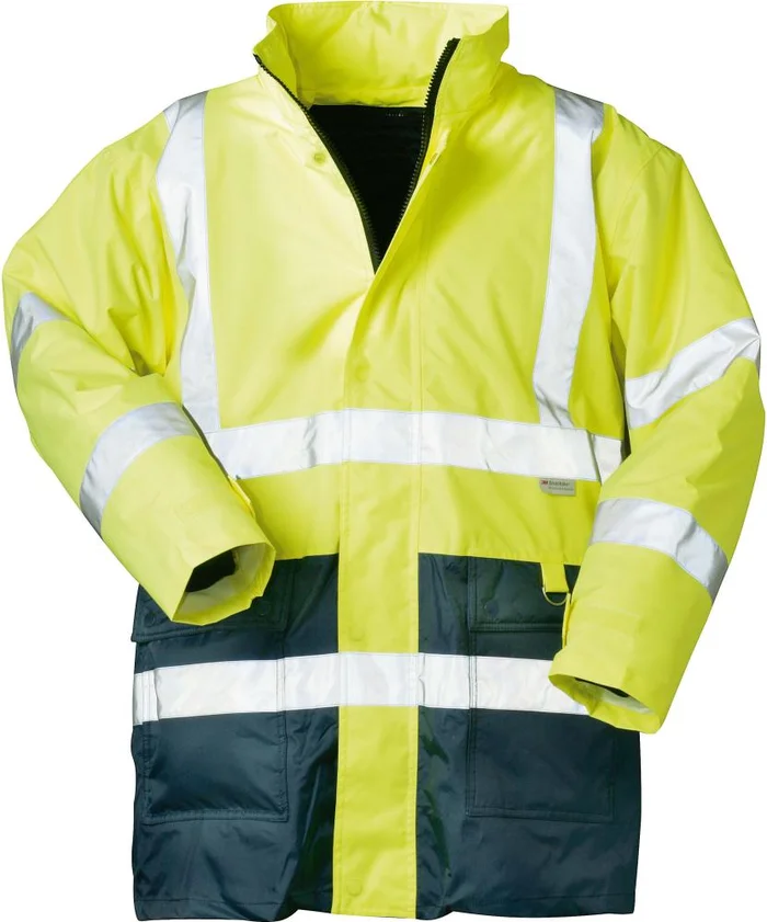 Warnparka, Gr. L gelb/blau