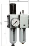 Wartungseinheiten 2-teilig, Baureihe 2, bis 3500 l/min, alle Größen