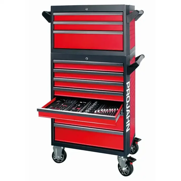 Werkstattwagen GALAXY + Werkstattwagenaufsatz GALAXY + Dosenhalter + Papierrollenhalter Rot/Anthrazit