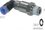 Winkelsteckverschraubungen mit zwei Kugellagern, Winkel-Schnelldrehverschraubung, Standard, alle Größen