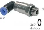 Winkelsteckverschraubungen mit zwei Kugellagern, zylindrisches Gewinde, Winkel-Schnelldrehverschraubung, Standard, alle Größen